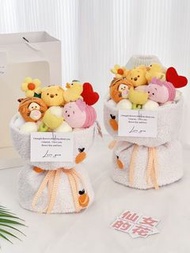 [要訂] 🌷Disney迪士尼 Winnie the Pooh小熊維尼、小豬Piglet 、跳跳虎Tigger Tsum Tsum公仔花束 生日禮物玩偶精品 結婚求婚週年紀念母親節禮物 畢業花束 男朋