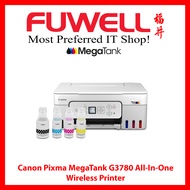 FUWELL - Canon Pixma MegaTank G3780 Wireless All In One Printer, Auto 2-side printing, 1.35" LCD