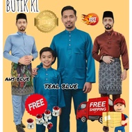 SEDONDON Baju Melayu Ayah& Anak Paloma Parel Skin Soft Slim Fit 2Y-XXL Olympic Sage Green rich brown