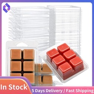 Clear Containers 120-Pack Plastic Wax Melt Clamshell Mold, 6-Cavity Square Empty Wax Melt Molds