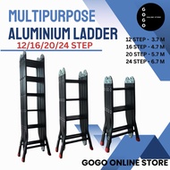 MULTIPURPOSE ALUMINIUM LADDER/TANGGA HEAVY DUTY 12/16/20/24 STEP  Home tangga Ladder