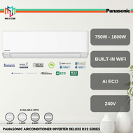 Panasonic CSKU9AKH Inverter Deluxe R32 Series Air Conditioner 1.0HP 1.5HP 2.0HP 2.5HP 5 Star Rating Built In Wifi Aircond CSKU12AKH CSKU18AKH CSKU24AKH Penghawa Dingin