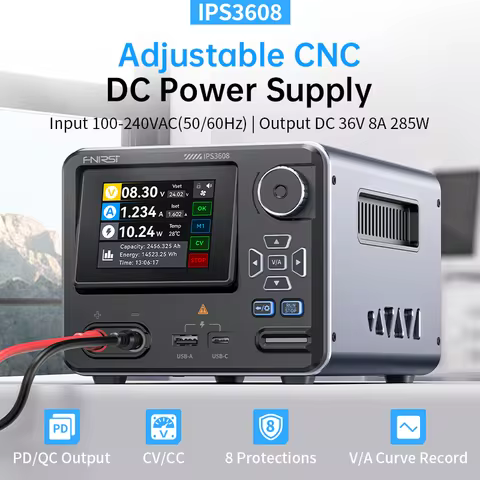 FNIRSI IPS3608 Adjustable DC Power Supply 36V 8A 285W Lab Bench Power Supply Voltage and Current Reg