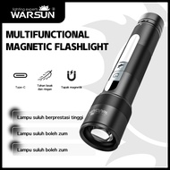 WARSUN LED Flashlight T800, Magnetic Flashlight Super Bright, Tactical Flashlight with Cob Sidelight