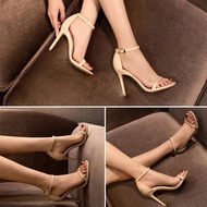 SPICYG Heels Shoes For Women Summer New Style Womens Buckle Sandals Stiletto Heels Open Toe High Hee