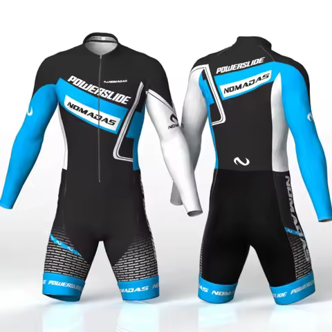 Powerslide Mens Long Cycling Triathlon Racing Suit Speed Inline Roller Skate Skinsuit Fast Skats Mtb