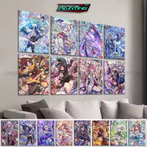 Hot Game Genshin Impact Canvas Home Decor Print Painting Raiden Shogun Figures Poster Wall Art Pictu