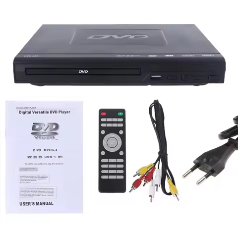 Full HD DVD Player 1080P High Definition CD/ DVD/ VCD/ SVCD Player with AV and HD Output Microphone 