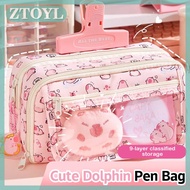 ZTOYL Phim Hoạt Hình Màu Hồng Capybara Bút Chì Lưu Trữ Túi Kawaii Hộp Bút Chì Công Suất Lớn Trường H