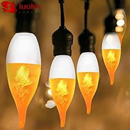 LUOLRV Candle Fire Light Bulb, Chandelier Base 2W LED Flame Light Bulbs, Durable Plastic E14 E27 Fli