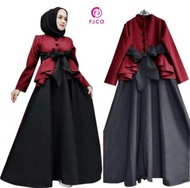 Baju Atasan Wanita Maxi Muslim Wanita Maxi Amirah Maroon Tafj.127