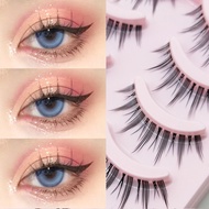 Manga Lashes 5 Pairs 3D Faux Mink Lashes Natural Lashes Full Strip Lashes Clear Band Soft Light Eyel