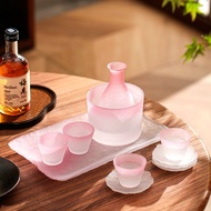 High-End Princess Pink Japanese Style Sake Bottle Tass White Wine Glass Liquor Wine Cup Household Hot Wine Warming Vessel for Wine Wine Set