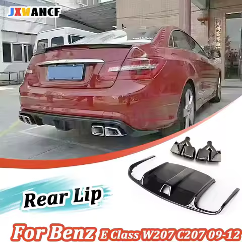 JXWANCF Carbon Fiber Rear Bumper Lip With Exhuast Tips For Benz E Class W207 C207 Coupe E260 E300 E3