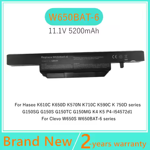 6 Cells Laptop battery for Clevo W650BAT-6 6-87-W650-4E42 K590C-I3 K610C-I5 K570N-I3 K710C-I7 G150S