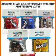 ARM CNC CHAIN ADJUSTER PENUTUP ARM YAMAHA Y15ZR V1 V2 Y16 ARUMI CNC COVER