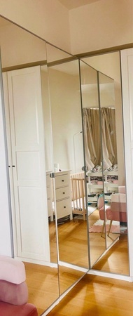 低於一折 IKEA Wardrobe 鏡門衣櫃 3 Mirror Doors L型 L-shape 高大容量