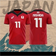 in stock 2020 Japan Olympic Volleyball Jersey Nishida yuji No.11 /3 Colors Casual Women Men Tshirt