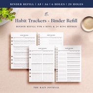 Habit Tracker / 30 Days Checklist - Binder Refill, Planner Refill, A5 Planner, A6 Planner, Looseleaf