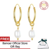 BAMOER Bông Tai Hình Giọt Nước Ngọc Trai Bất Đối Xứng Baroque Bằng Bạc Sterling 925 Cho Nữ Bông Tai 