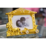 Gold Horse Relief 5R Plastic Photo Frame