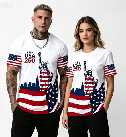 Custom USA Patriotic Inspired T-shirt Men Women God Bless The USA American Flag Print 4th Of July St