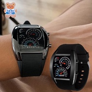 Fan-Shaped Instrument Panel LED Electronic Racing Aviation Watch Personality Fashion Trend Alloy Wat