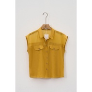 Áo Sơ Mi Sát ƞách Cổ Đức Phối Chân Váy Chữ A Dáng Dài VIEN TRAN V61H24H020 V62L24H004