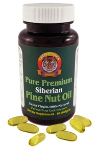 100% Pure Siberian Pine Nut Oil Capsules, Premium Quality, Cold Pressed Using Wooden Presses, No Pre