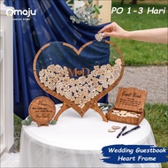 Wedding Guest Book Acrylic Frame Aesthetic Wooden Wedding Guest Book Premium Sign Decoration