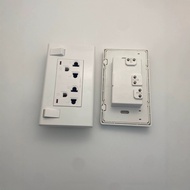 TEMU เสื้อคอปกสองแถวควบคุมด้วยสวิตช์แบรนด์ช้าง รุ่น PCH-904LN สีขาวและดำช้าง