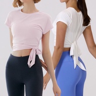 Andar Laced-Up Top Sports Yoga Aerobic Short Fitness Back