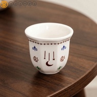 ADAMES Ceramic Coffee Cup, Star Moon Pattern 80/170/250ml Latte Espresso Mug, Creative Ethnic Style 