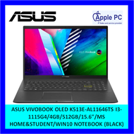 ASUS VIVOBOOK OLED K513E-AL11646TS I3-1115G4/4GB/512GB/15.6”/MS HOME&amp;STUDENT/WIN10 NOTEBOOK (BLACK)