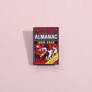 "SPORTS ALMANAC" Sports Book Enamel Brooch Fashion Clothing Accessories School Bag Badge Gift for Friends