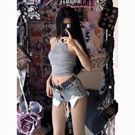 y2k y2k Women's Clothing y2k Pants American Shorts Denim Skinny Jeans Super y2k Wear Low-Waist yk1