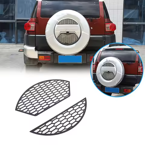 For 07-21 Toyota FJ Cruiser spare tire cover patch, stainless steel + aluminum alloy, black + glossy