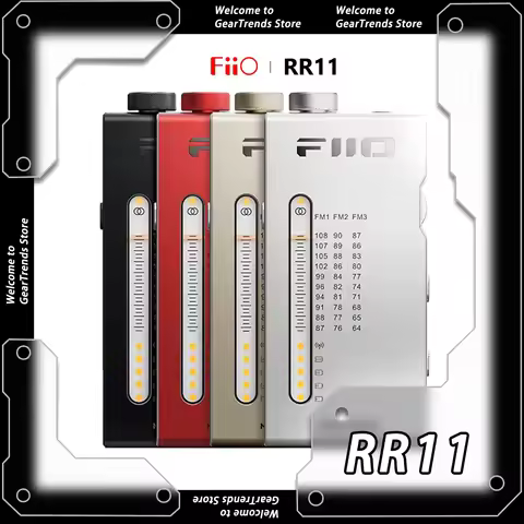 FiiO RR11 Portable HiFi FM Stereo Radio Receiver BASS 3D Analog PVR Tuning Customize Radio 64MHz-108