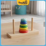 TinyTots Baby Wooden Trap Tower Building Blocks Of Hanoi Tower Wooden Toys