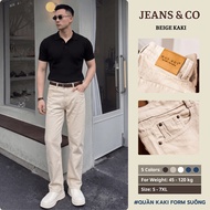 Men's BEIGE KAKI JEANS - JEANS & CO - BEIGE STRAIGHT KAKI PANTS