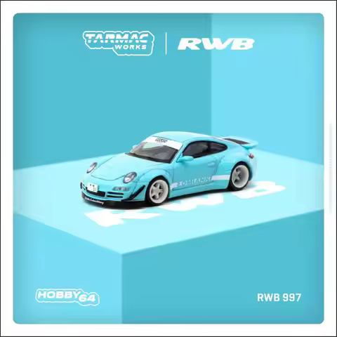 TW In Stock 1:64 RWB 997 Lomianki Blue Diecast Car Model Collection Toys Tarmac Works