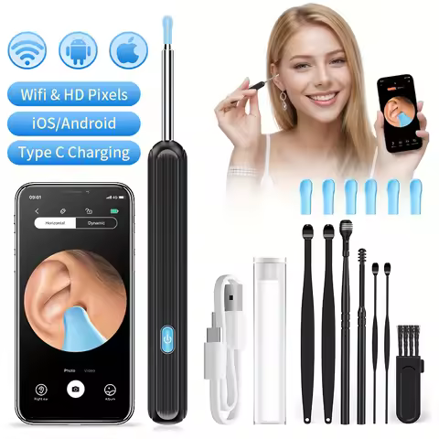Visual Ear Wax Cleaner Check Camera Safe Earwax Removal Endoscope with 1080P HD Camera Luminous Otos