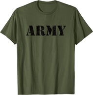 2025 Tay Ngắn Cổ Tròn 100% Cotton Mẫu Mới T Áo Thun Vintage USA Army T Shirt | Military Green US R L
