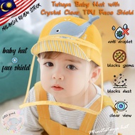 [READY STOCK] 2 IN 1 TUTUYA BABY HAT BABY FACE SHIELD WITH PROTECTIVE TPU FACE SHIELD KIDS FACE SHIELD 3D DOLPHIN DESIGN