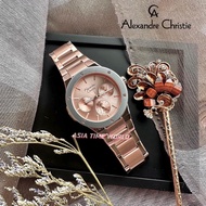 [Original] Alexandre Christie 2913 BFBRGLN Elegance Multifunction Women's Watch Rose Gold Stainless Steel