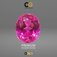 CG Premium Lab-Created Corundum Oval Cut 12x10mm Pink Tourmaline Idea Custom Made for Ring