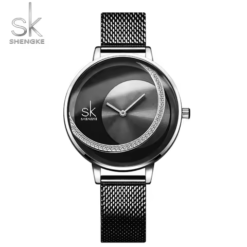 Shengke SK Fashion Top Luxury Brand Women Quartz Wristwatches Creative Design Thin Ladies Wrist Watc
