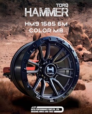 ล้อแม็ก ขอบ16 HAMMER HM9 16x8.5 6x139.7 ET0 CB106.1  สีดำ🎏ราคา4วง✅แถมจุ๊บเหล็ก👍 มีรับประกันนาน 365 วัน✅❤️