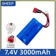 7.4V 3000mAh lipo Battery 18650 XH-3P T-plug For Wltoys 144001 A959-B A969-B A979-B K929-B 12428 124