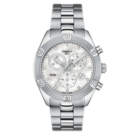 Tissot PR 100 Sport Chic Chronograph ทิสโซต์ พีอาร์ 100 สปอร์ต ชิค T1019171111600 สีขาวมุก เงิน นาฬิ